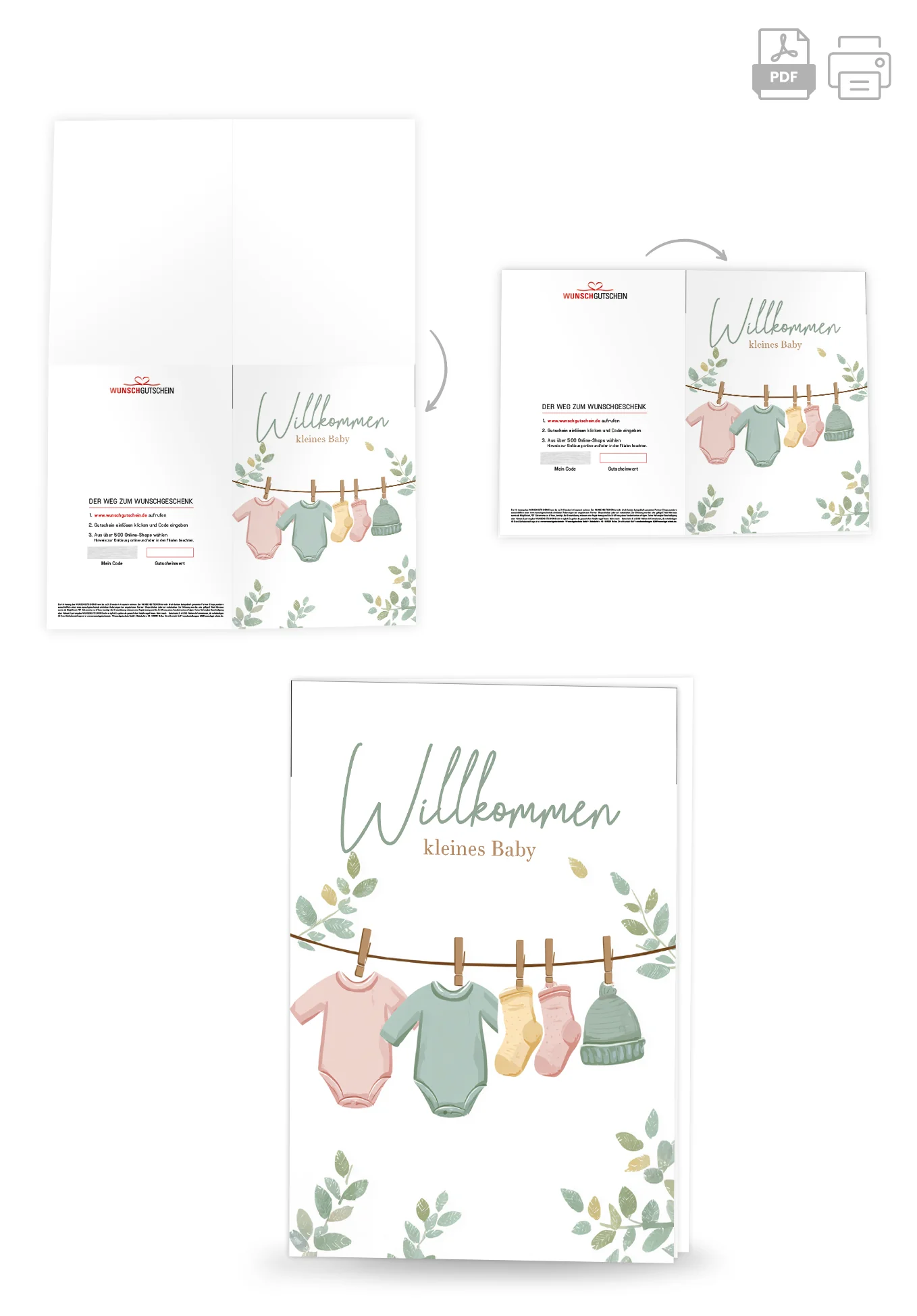 Willkommen kleines Baby - Wäscheleine Grün - Image 4
