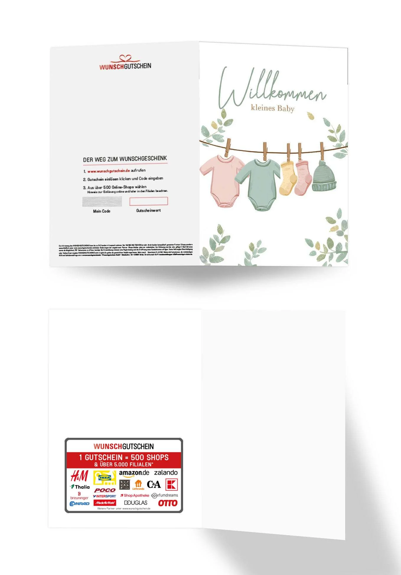 Willkommen kleines Baby - Wäscheleine Grün PDF - Image 3