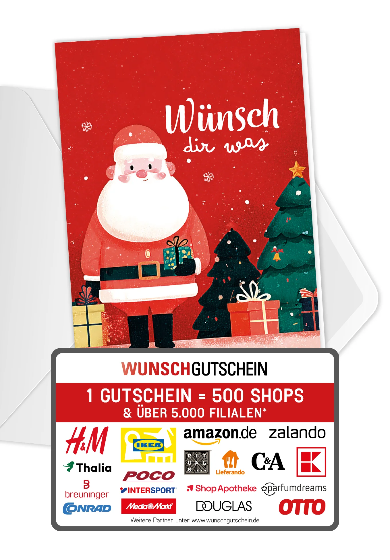 Wünsch dir was - Weihnachtsmann Rot