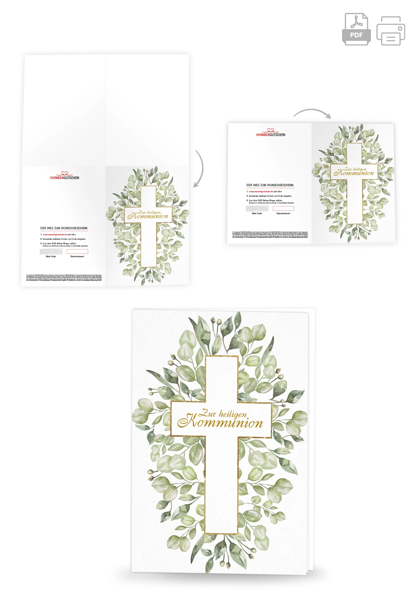 Zur heiligen Kommunion - Kreuz Blätter - Image 4