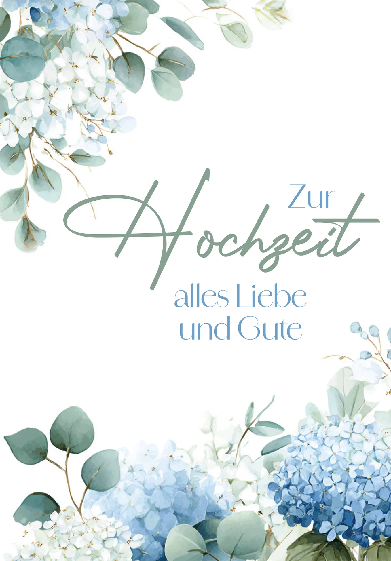 Zur Hochzeit alles Liebe und Gute - Hortensien Blau PDF - Image 2