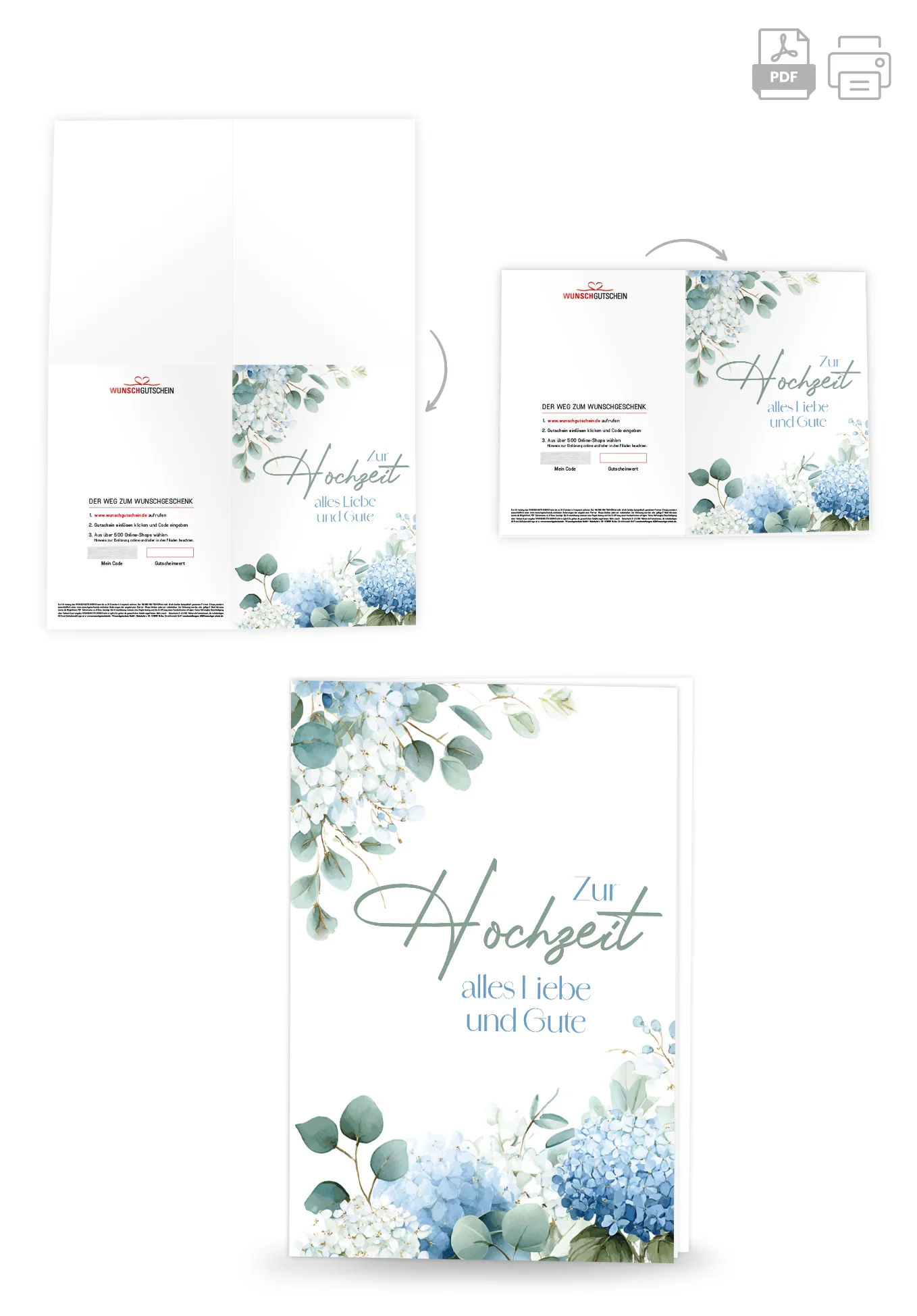 Zur Hochzeit alles Liebe und Gute - Hortensien Blau PDF - Image 4