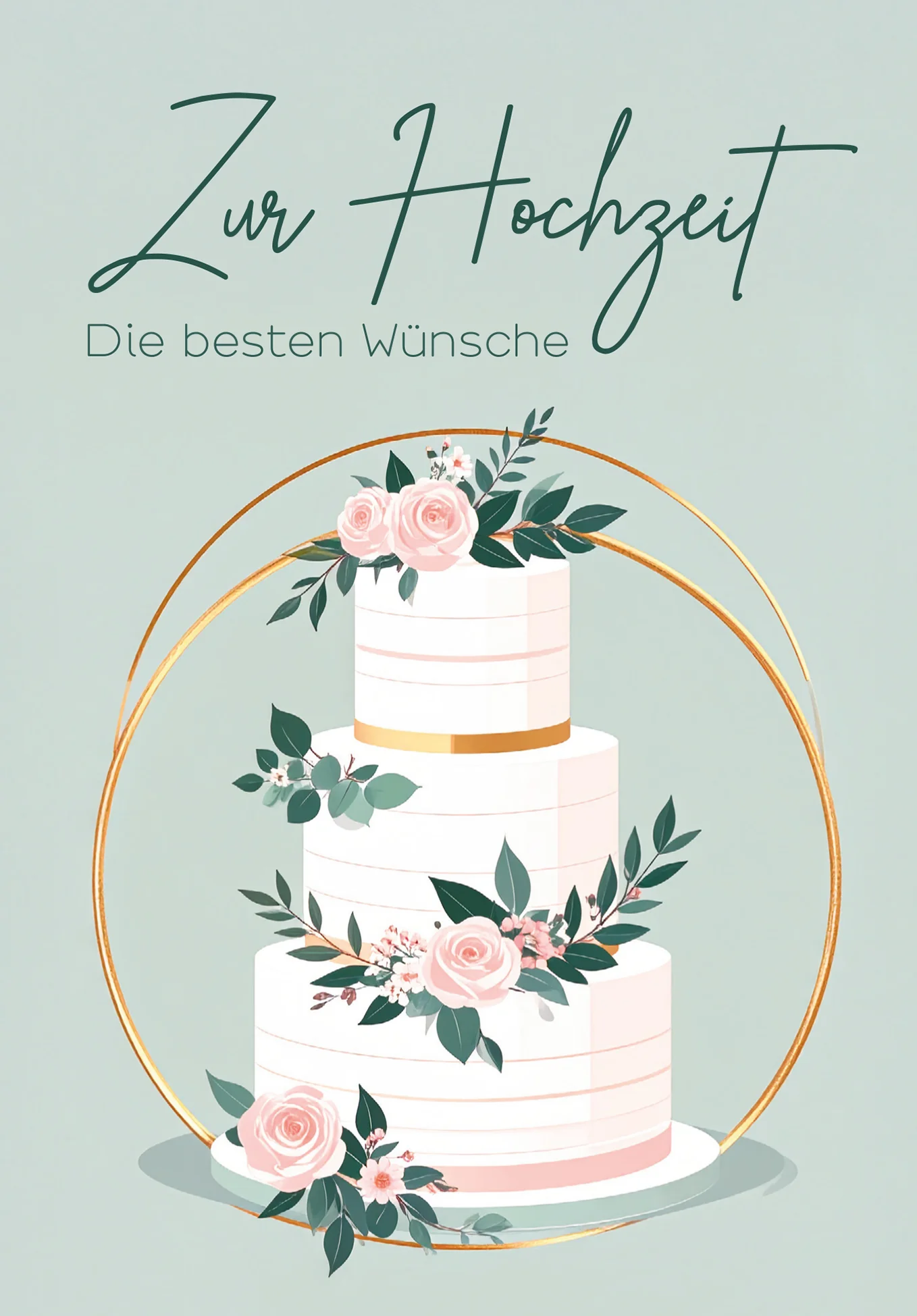 Zur Hochzeit die besten Wünsch - Torte Rosen PDF - Image 2