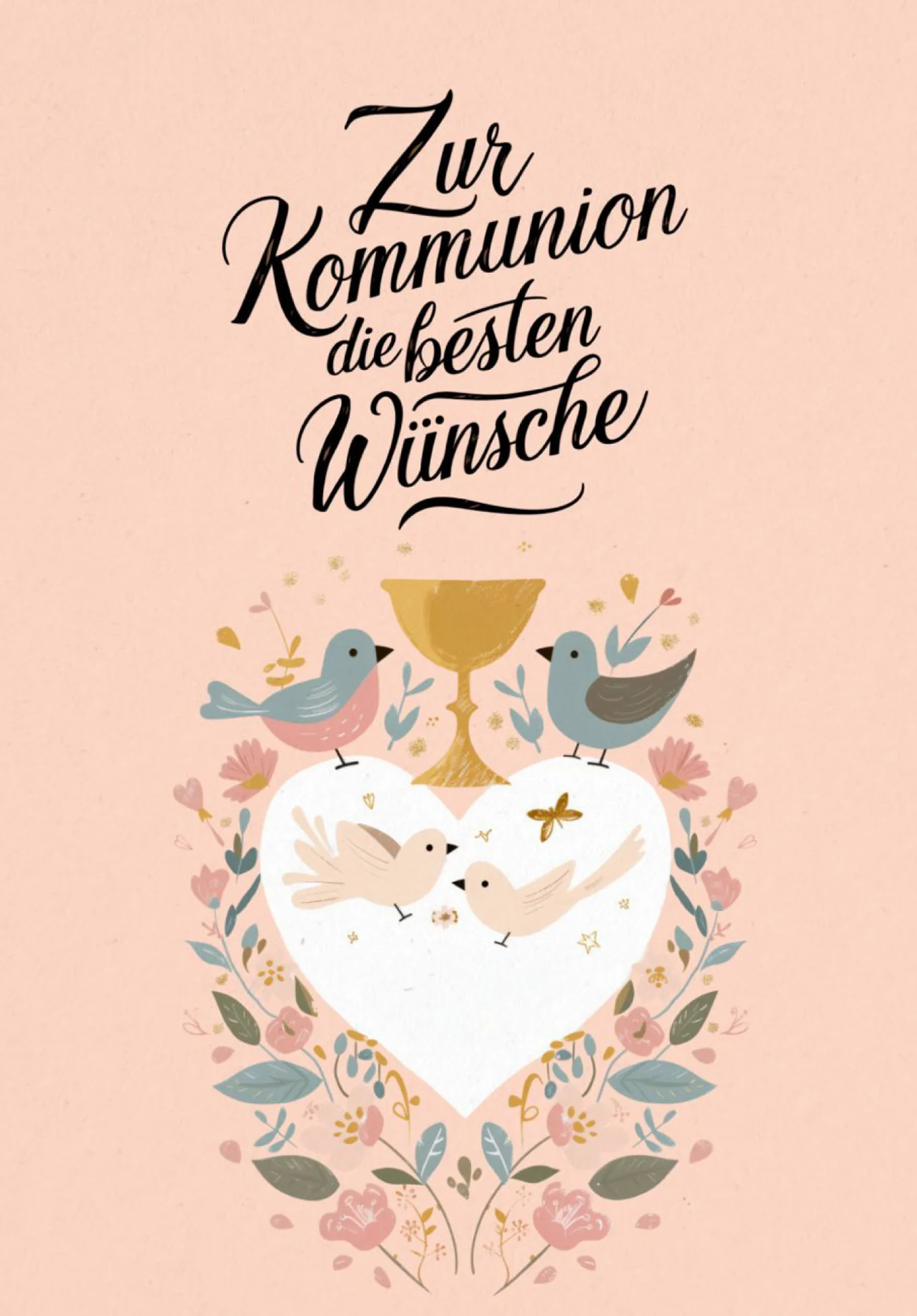 Zur Kommunion - Herz Vögel - Image 2
