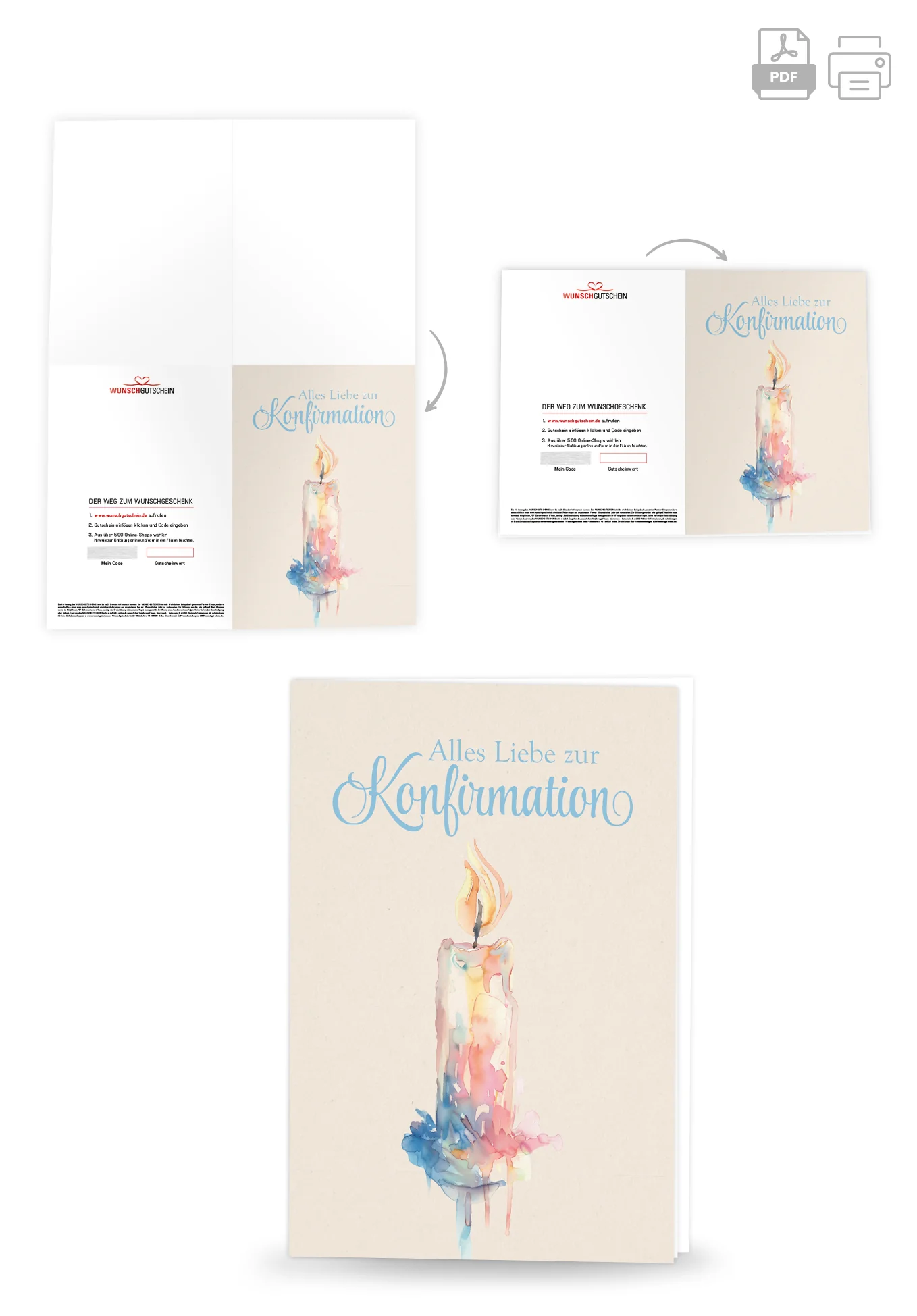 Zur Konfirmation - Kerze Aquarell - Image 4